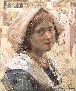 Alexander Ignatius Roche Italian Peasant Girl oil on canvas
